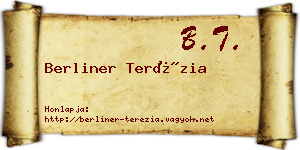 Berliner Terézia névjegykártya